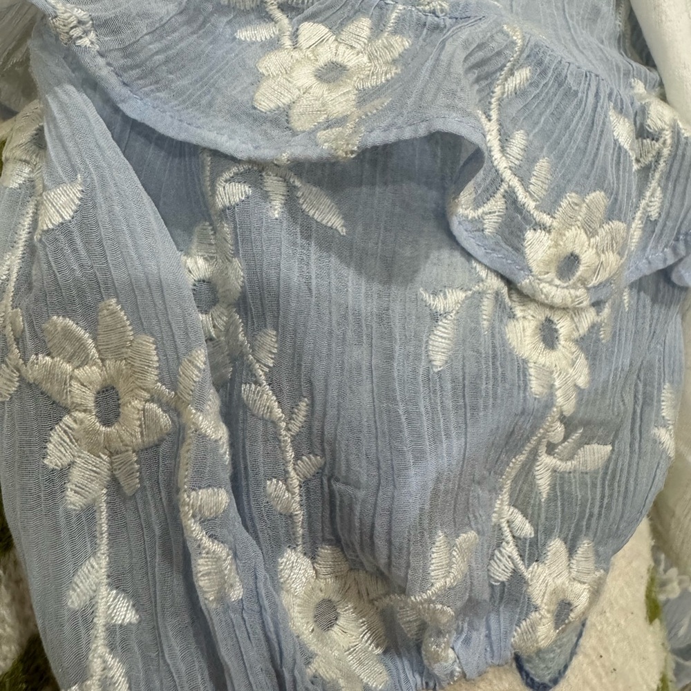 Rebecca Taylor Light Blue‎ Floral Blouse - Picture 6 of 6